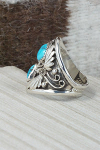Turquoise & Sterling Silver Ring - Calvin Belin - Size 12