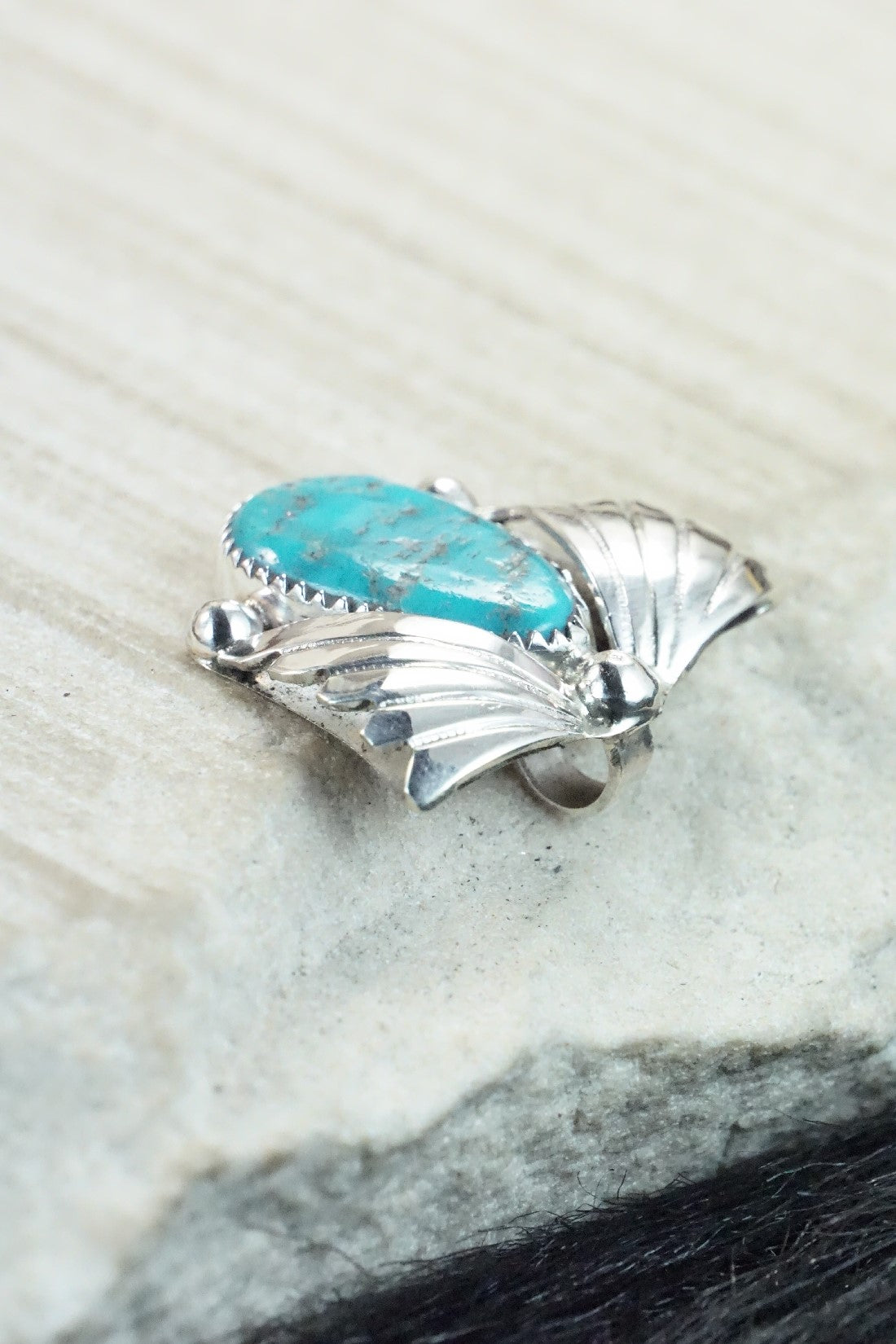 Turquoise & Sterling Silver Pendant - Lyolita Tsattie