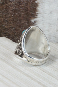 Turquoise & Sterling Silver Ring - Calvin Belin - Size 12