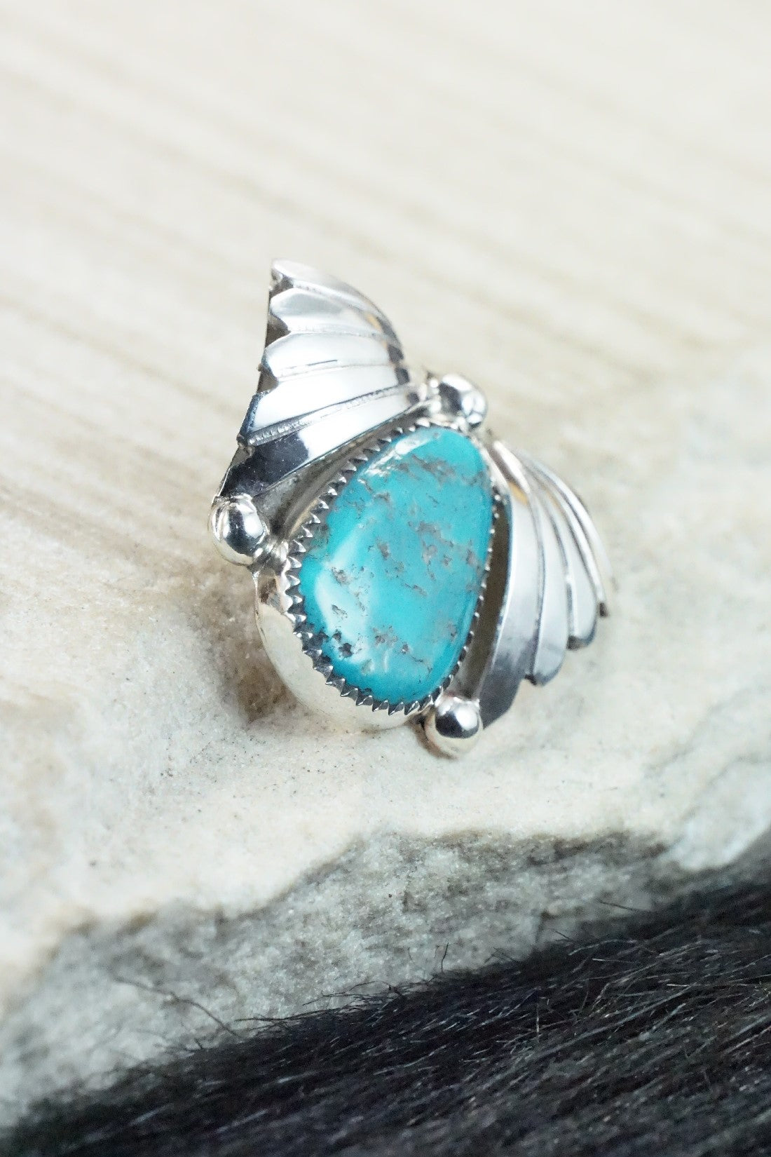 Turquoise & Sterling Silver Pendant - Lyolita Tsattie