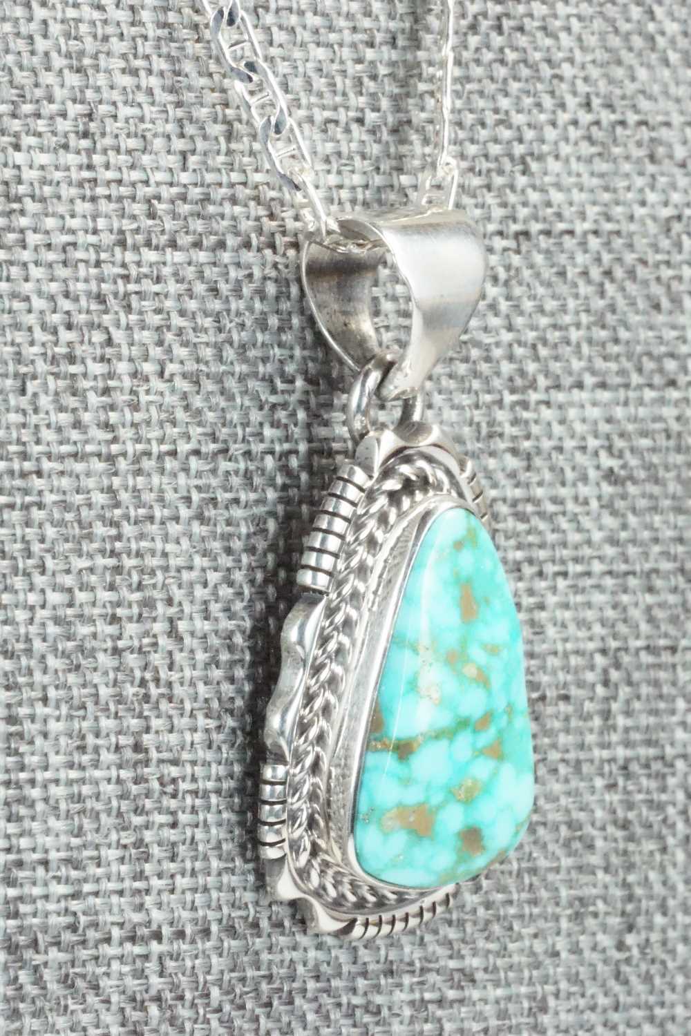 Turquoise & Sterling Silver Pendant and Necklace - Ray Jack