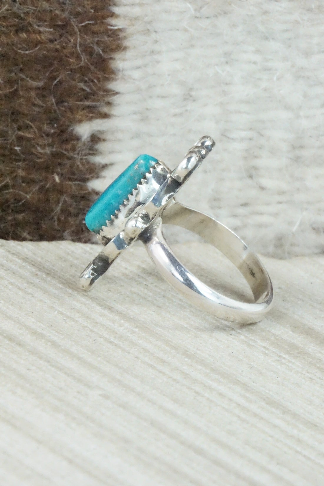 Turquoise & Sterling Silver Ring - Donavan Nez - Size 9