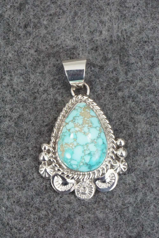 Turquoise & Sterling Silver Pendant - Ella Linkin
