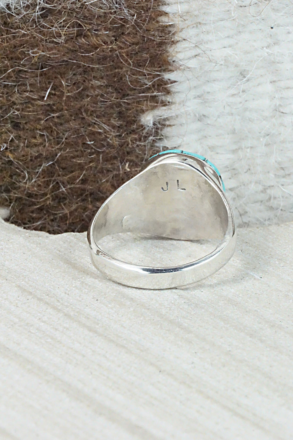 Turquoise & Sterling Silver Ring - Johnson Laweka - Size 11