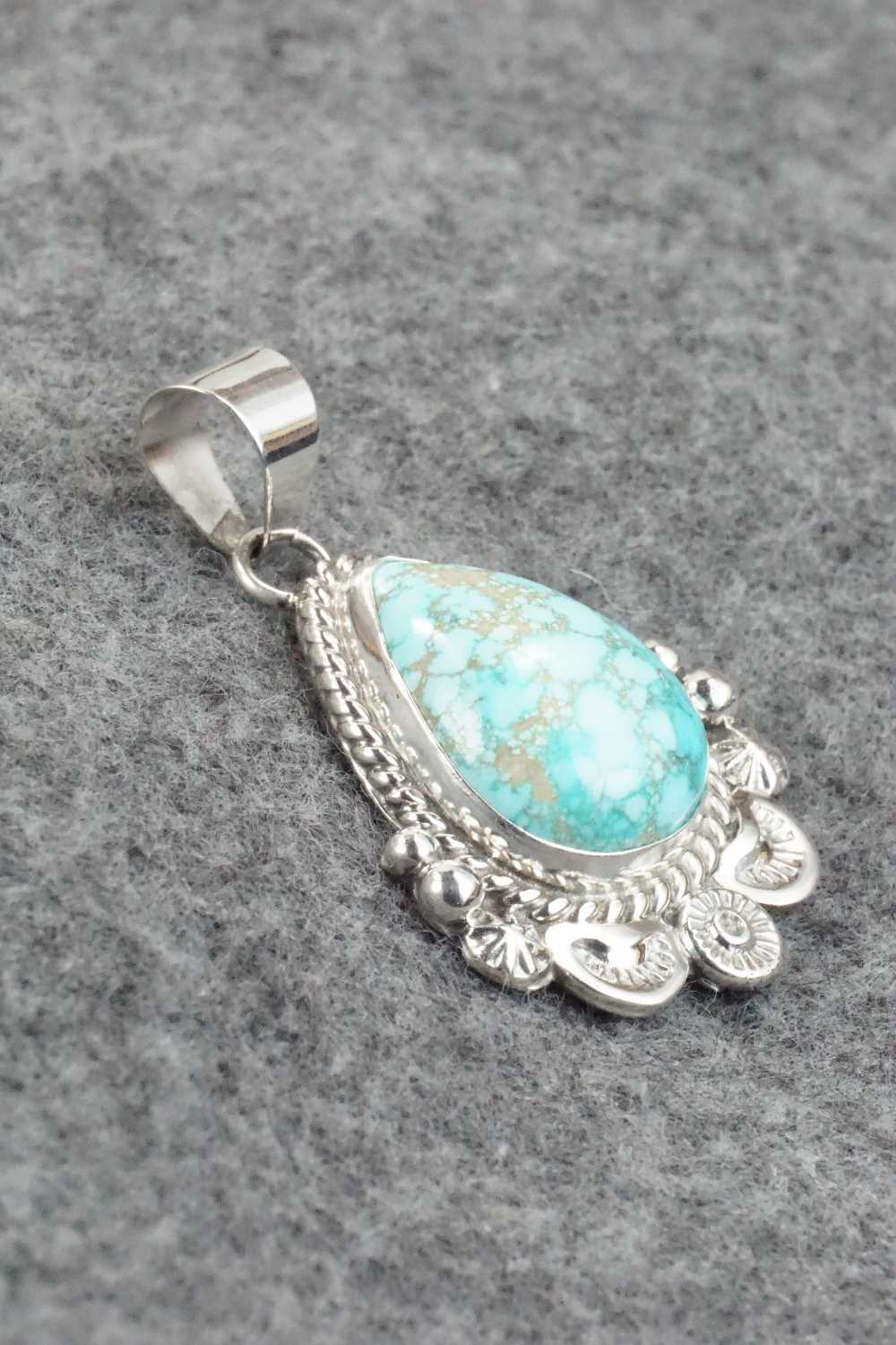 Turquoise & Sterling Silver Pendant - Ella Linkin