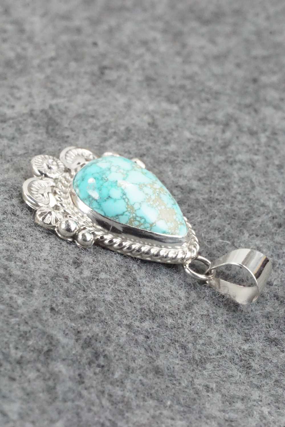 Turquoise & Sterling Silver Pendant - Ella Linkin