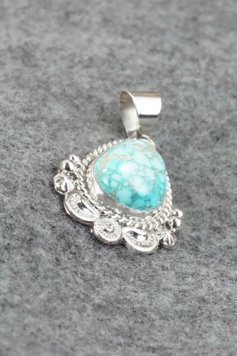 Turquoise & Sterling Silver Pendant - Ella Linkin