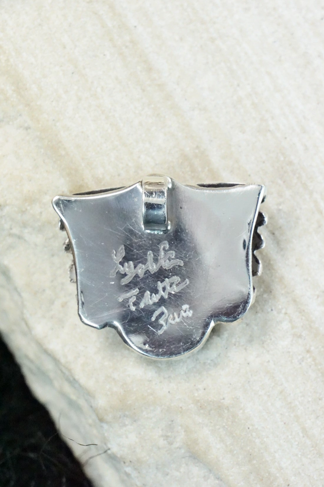 Turquoise & Sterling Silver Pendant - Lyolita Tsattie