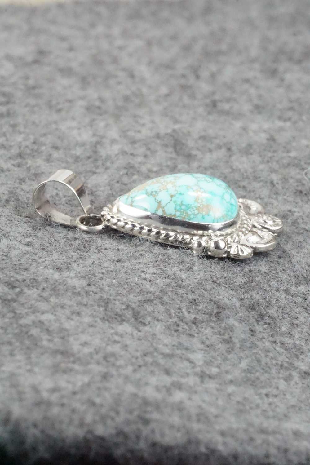 Turquoise & Sterling Silver Pendant - Ella Linkin