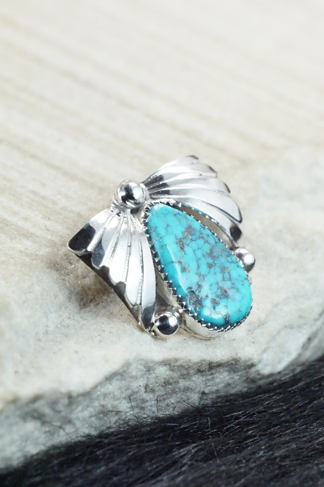 Turquoise & Sterling Silver Pendant - Lyolita Tsattie