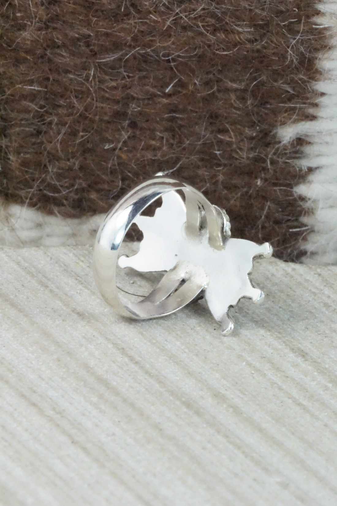 Turquoise & Sterling Silver Ring - Jack Etsate - Size 7.25