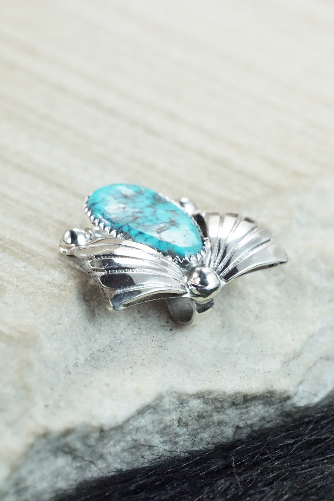 Turquoise & Sterling Silver Pendant - Lyolita Tsattie