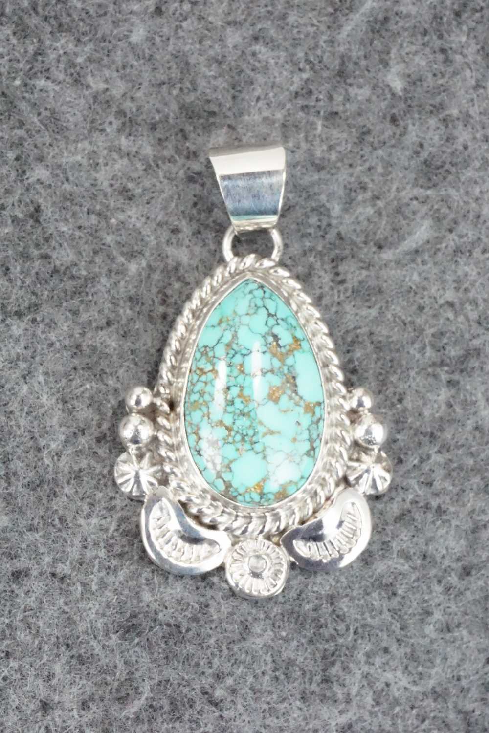 Turquoise & Sterling Silver Pendant - Ella Linkin