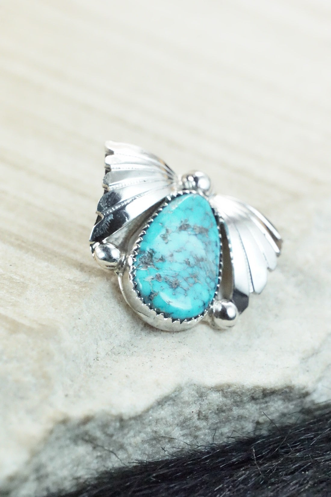 Turquoise & Sterling Silver Pendant - Lyolita Tsattie