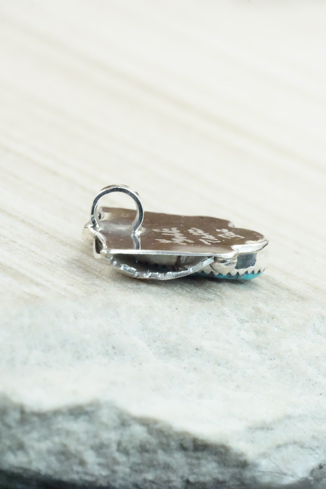 Turquoise & Sterling Silver Pendant - Lyolita Tsattie