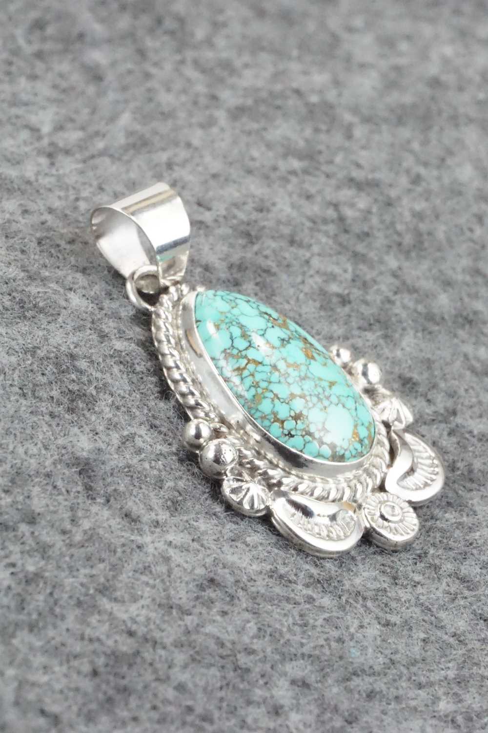 Turquoise & Sterling Silver Pendant - Ella Linkin