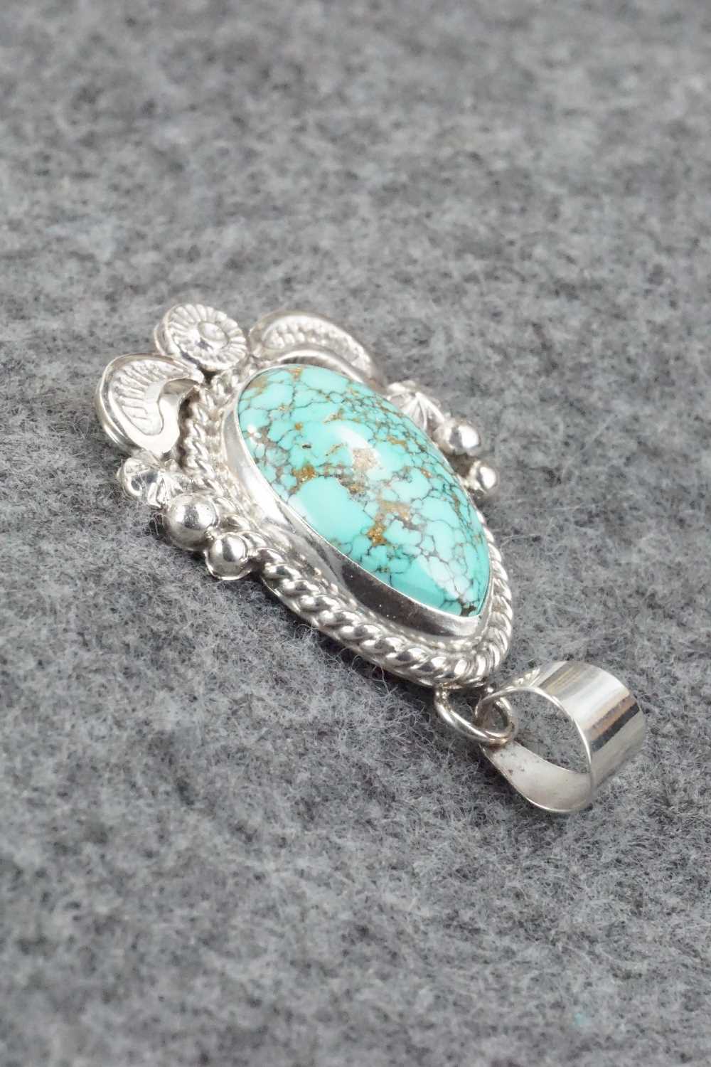Turquoise & Sterling Silver Pendant - Ella Linkin