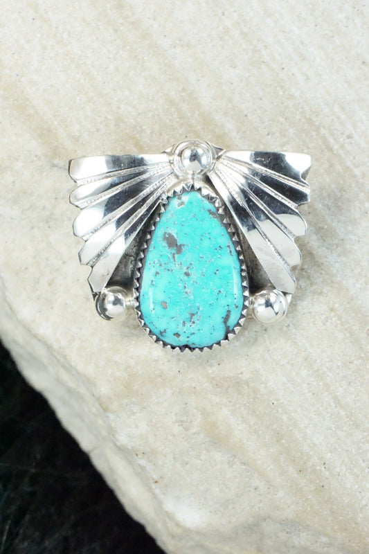 Turquoise & Sterling Silver Pendant - Lyolita Tsattie