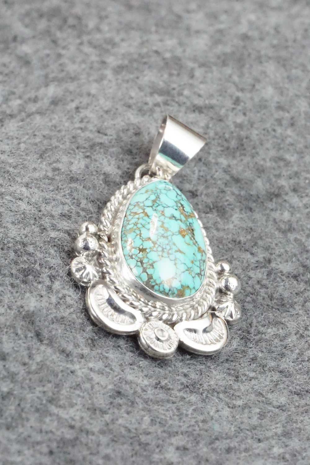 Turquoise & Sterling Silver Pendant - Ella Linkin
