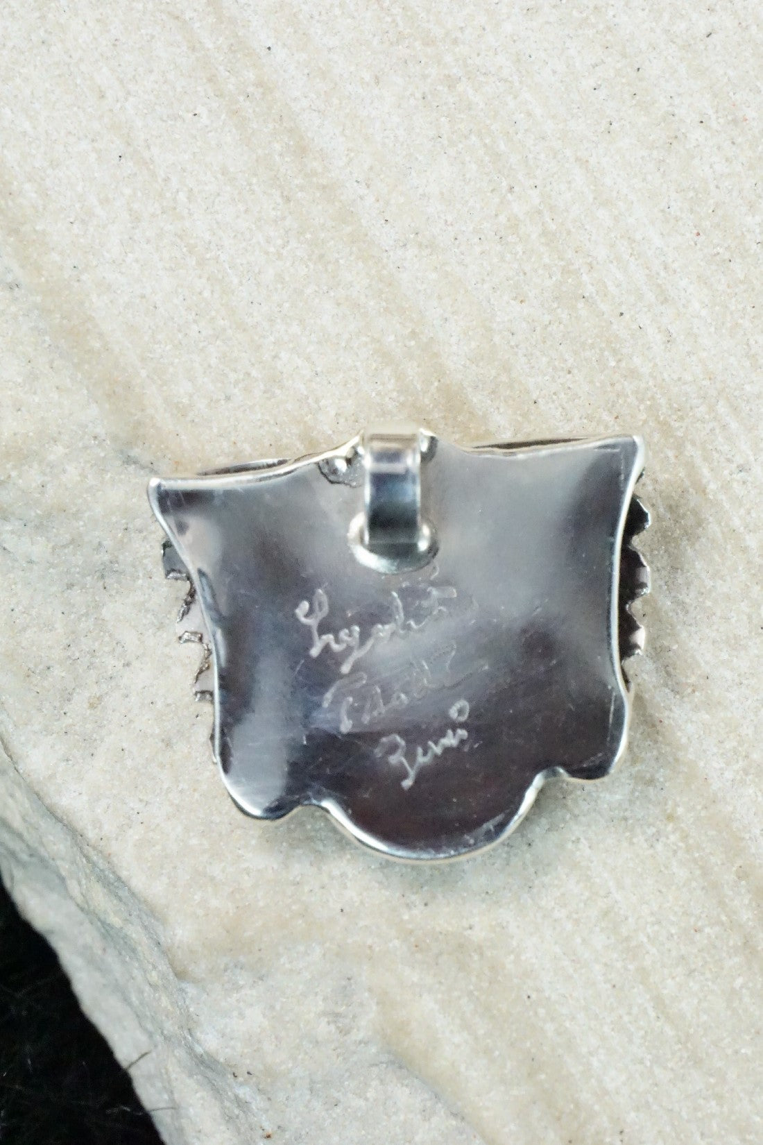 Turquoise & Sterling Silver Pendant - Lyolita Tsattie
