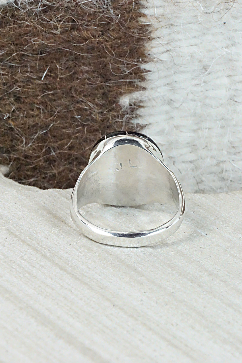 Onyx & Sterling Silver Ring - Johnson Laweka - Size 9.5