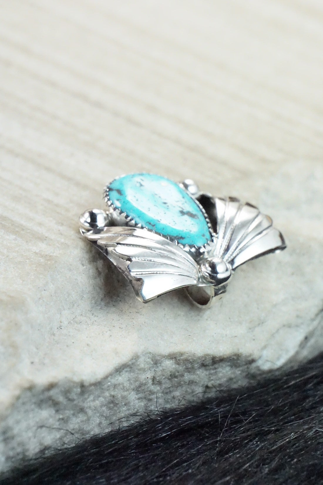 Turquoise & Sterling Silver Pendant - Lyolita Tsattie