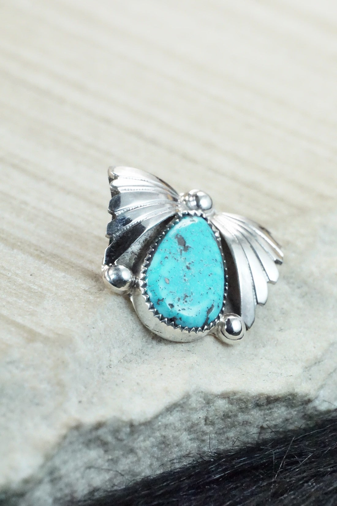 Turquoise & Sterling Silver Pendant - Lyolita Tsattie