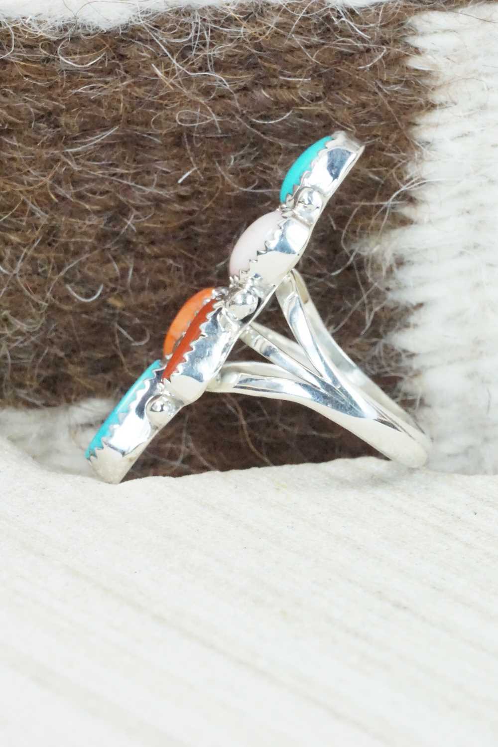 Multi Stone & Sterling Silver Ring - Roberta Begay - Size 8.25