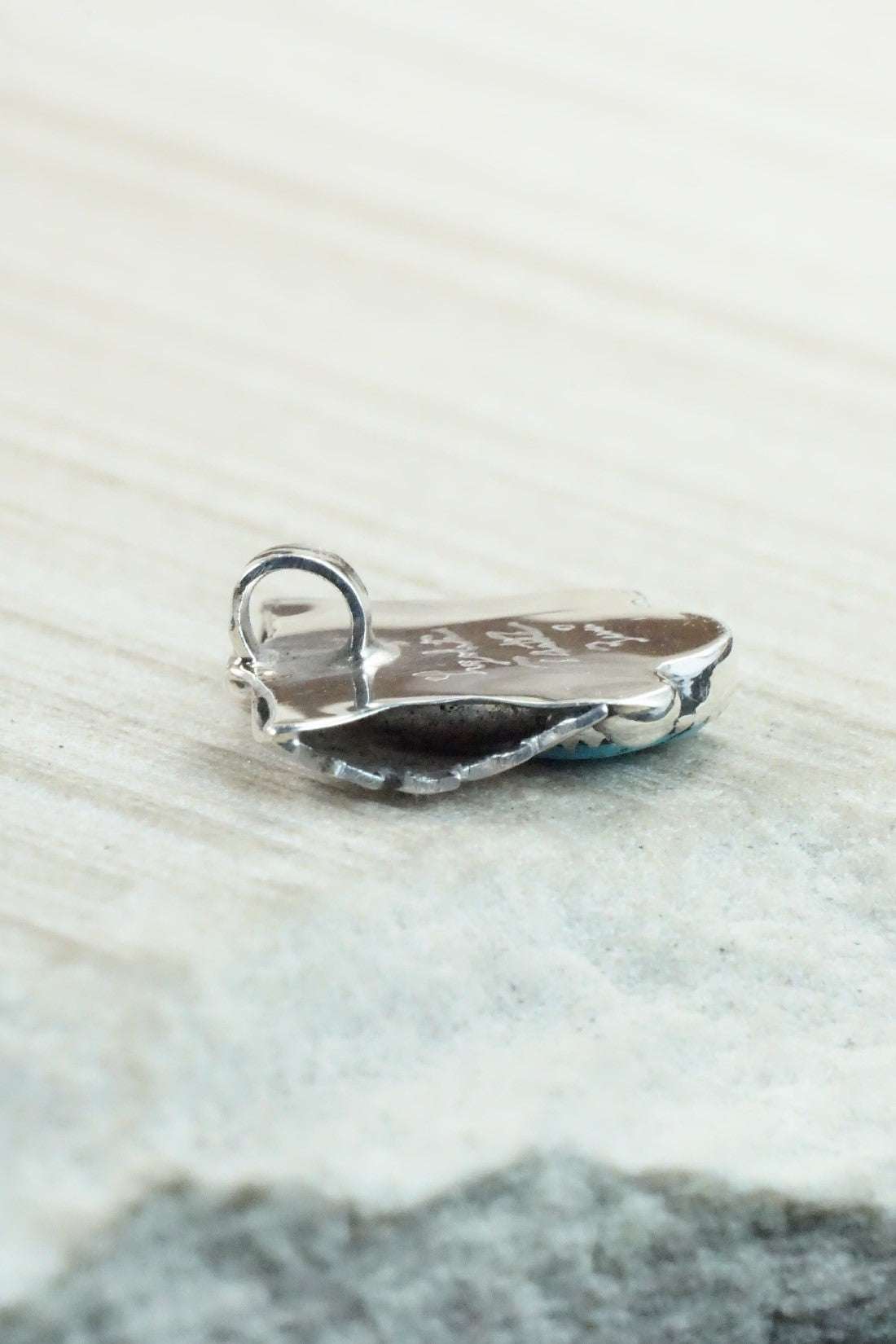 Turquoise & Sterling Silver Pendant - Lyolita Tsattie