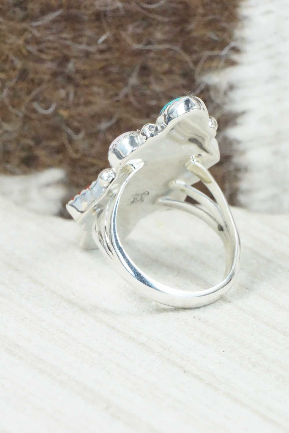 Multi Stone & Sterling Silver Ring - Roberta Begay - Size 8.25