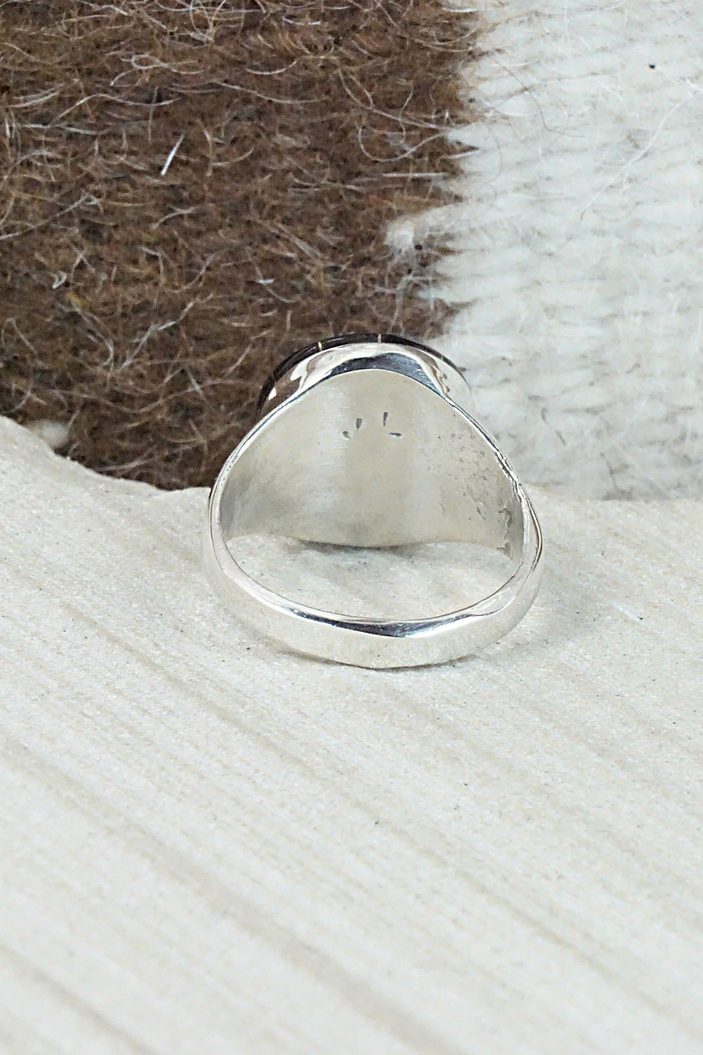 Onyx & Sterling Silver Ring - Johnson Laweka - Size 9.5