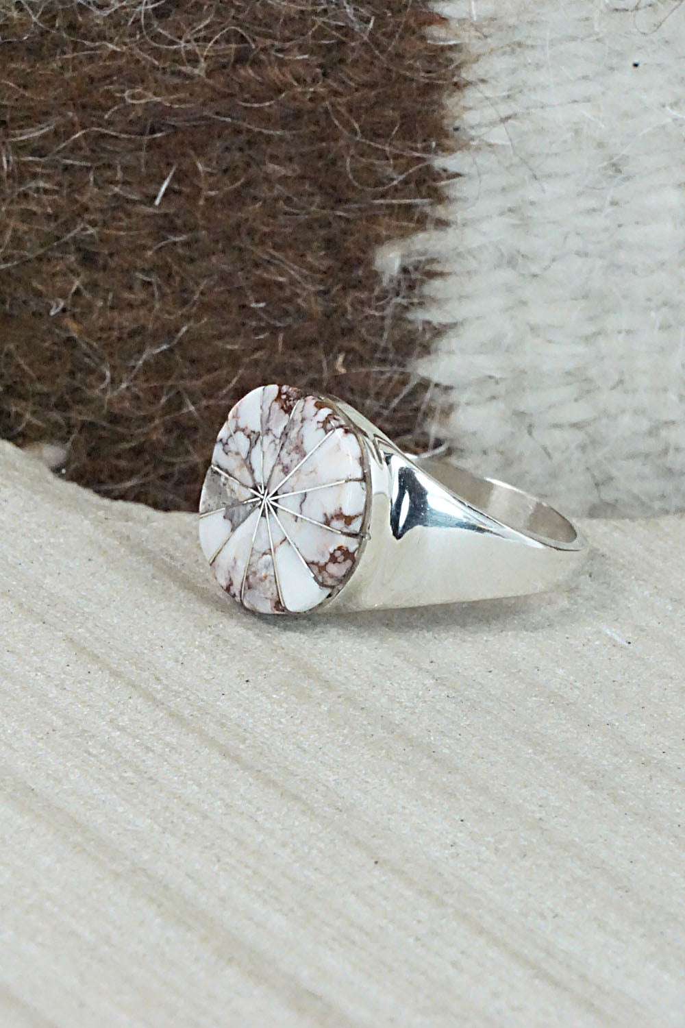 Wild Horse & Sterling Silver Ring - Johnson Laweka - Size 10.25