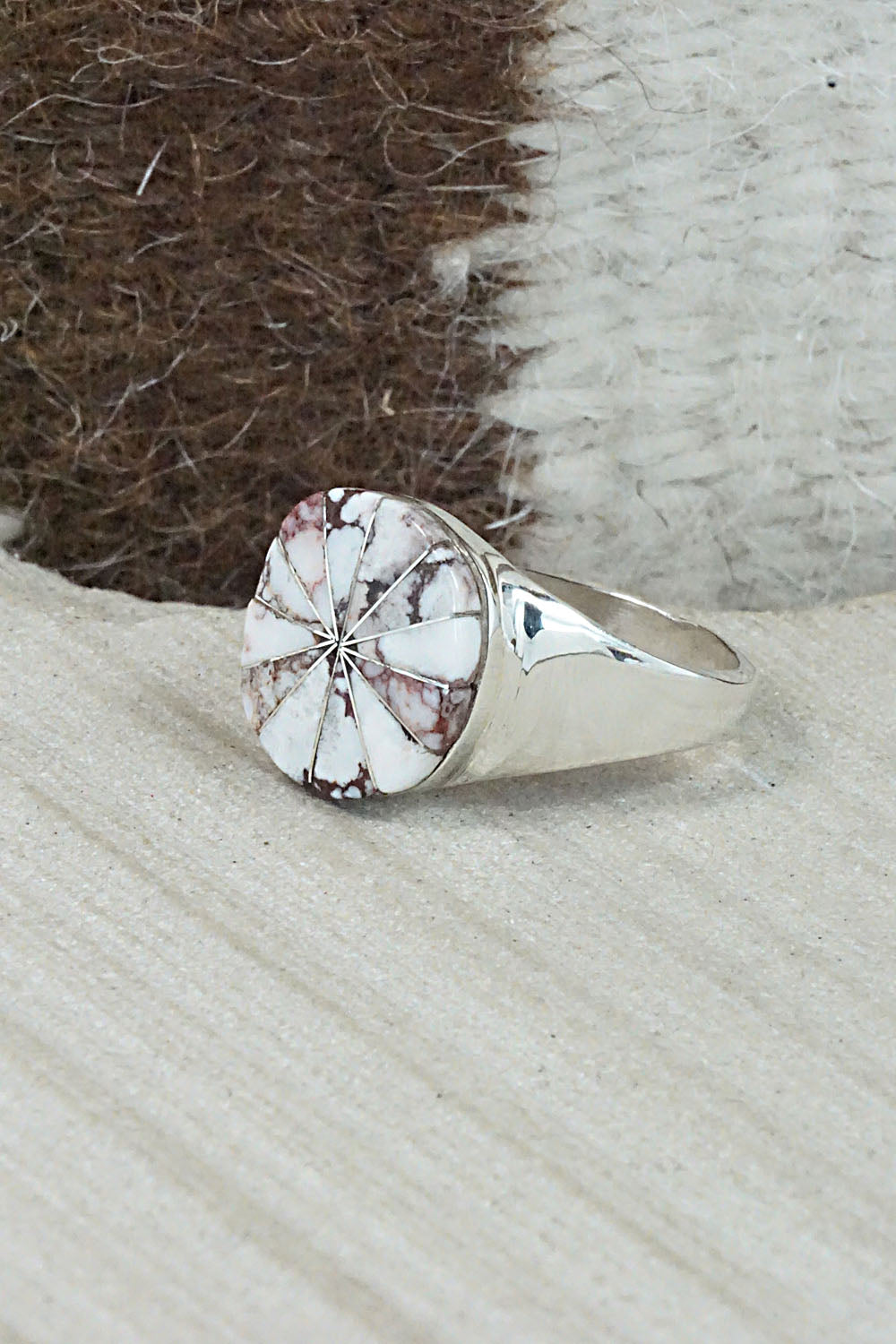 Wild Horse & Sterling Silver Ring - Johnson Laweka - Size 10.5
