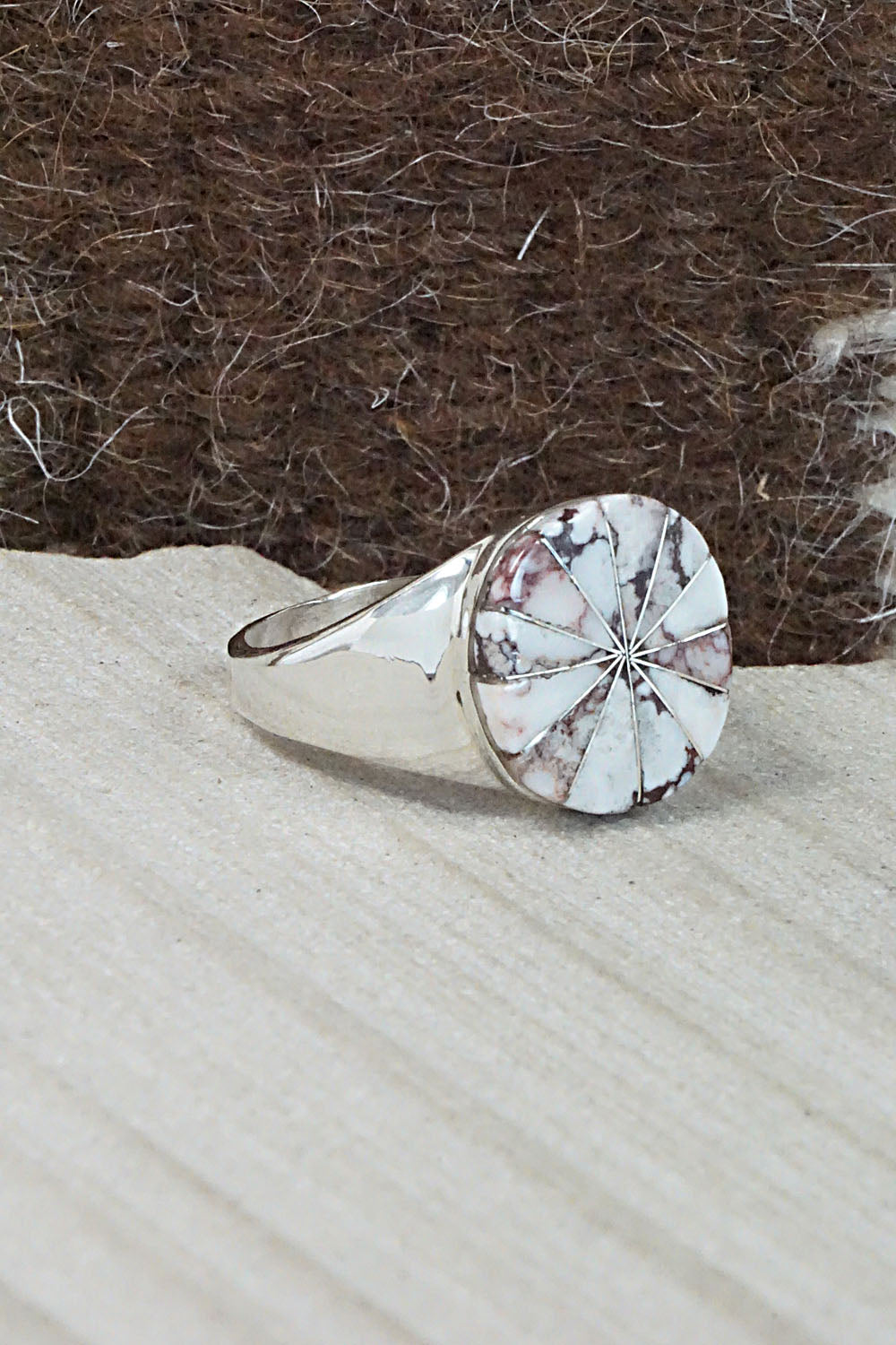 Wild Horse & Sterling Silver Ring - Johnson Laweka - Size 10.5