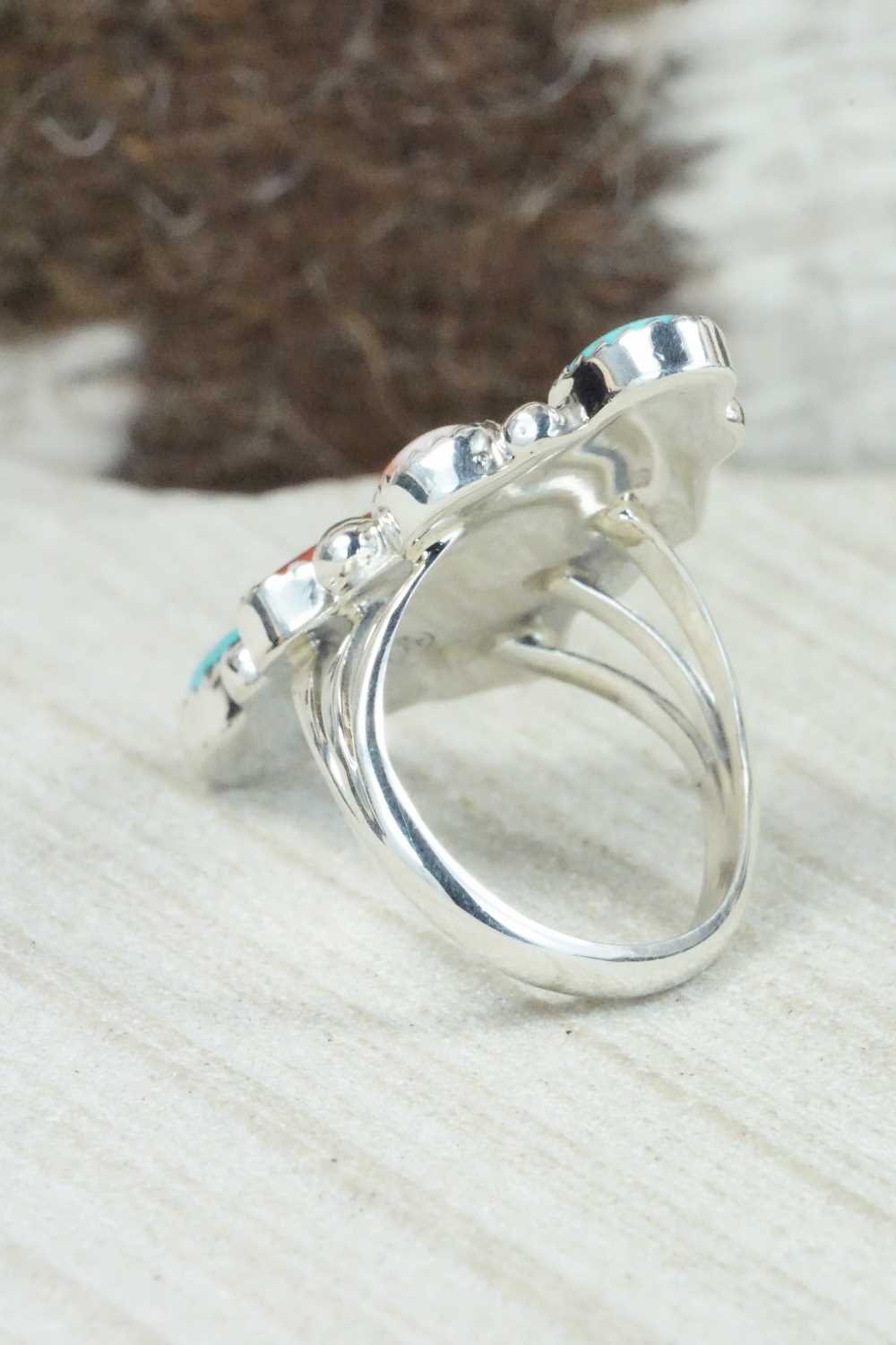Multi Stone & Sterling Silver Ring - Roberta Begay - Size 8