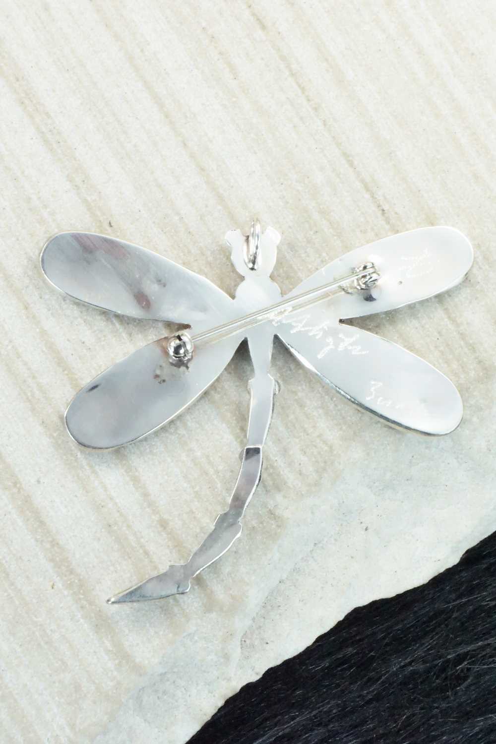Multi Stone and Sterling Silver Inlay Pendant & Pin - Angus Ahiyite