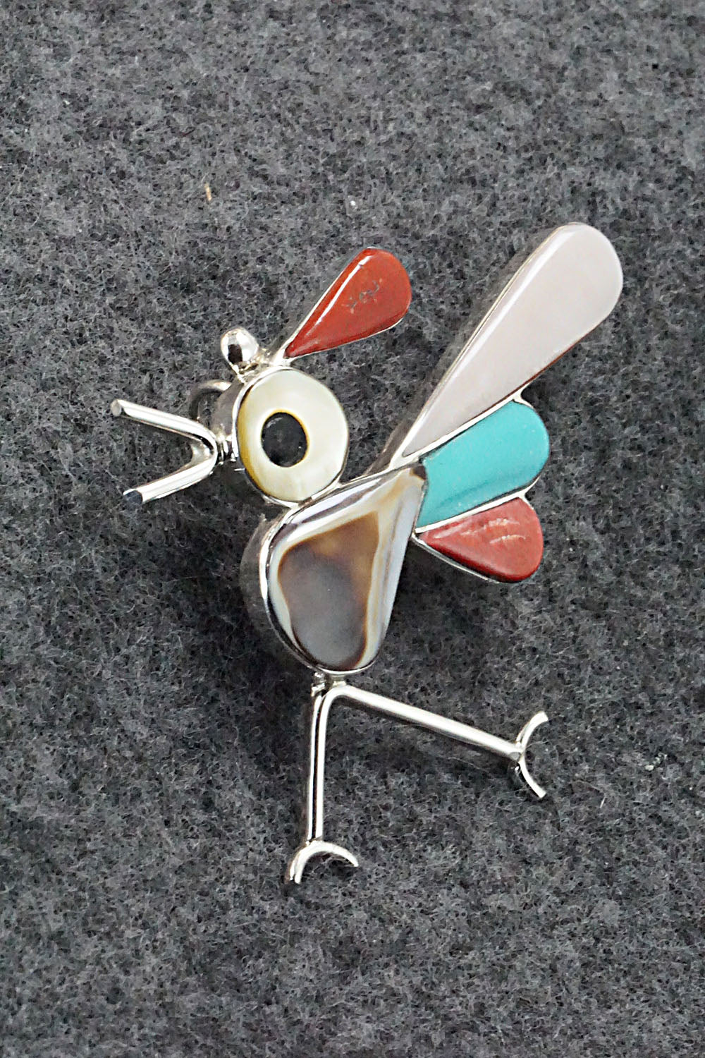 Multi Stone and Sterling Silver Pendant & Pin - Kelly Edaakie