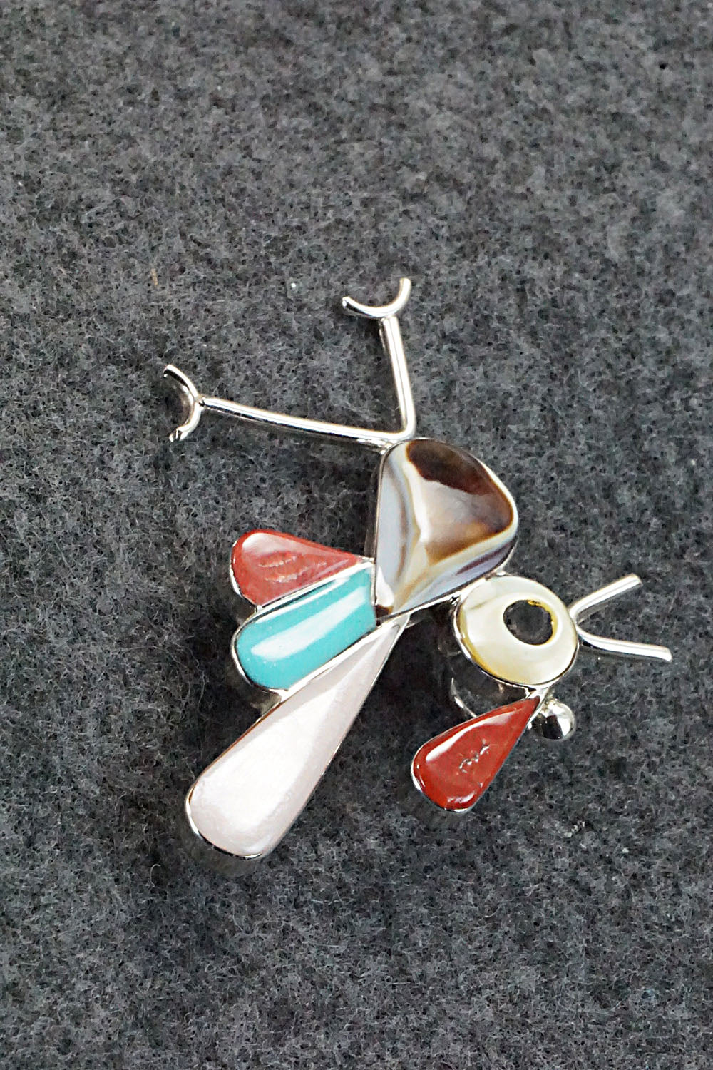 Multi Stone and Sterling Silver Pendant & Pin - Kelly Edaakie