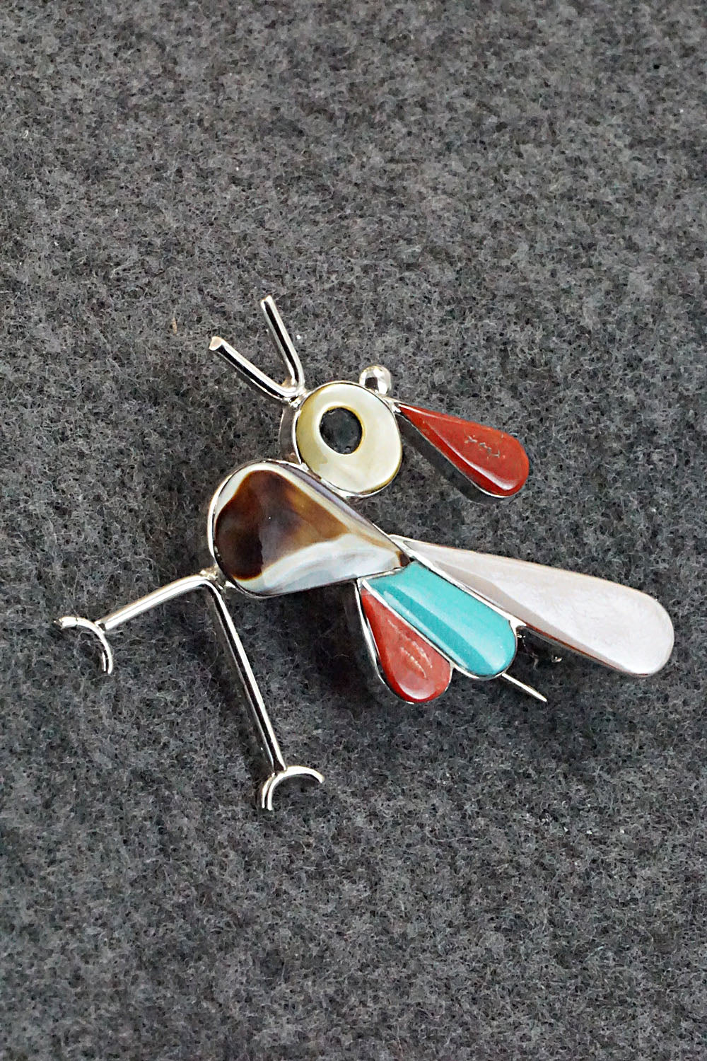 Multi Stone and Sterling Silver Pendant & Pin - Kelly Edaakie
