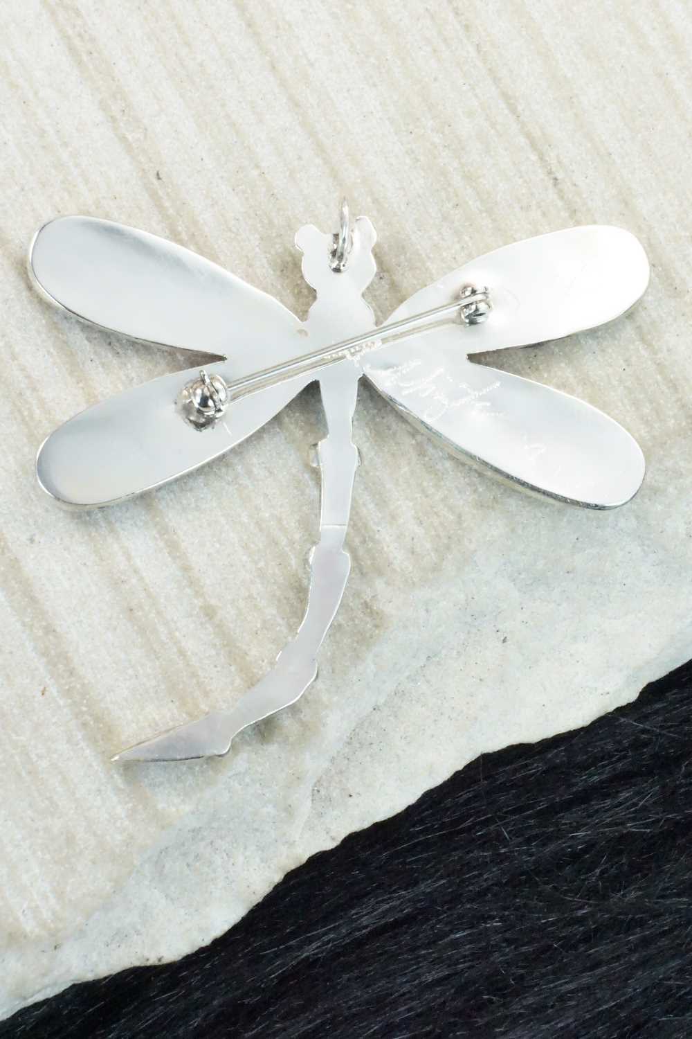 Multi Stone and Sterling Silver Inlay Pendant & Pin - Angus Ahiyite