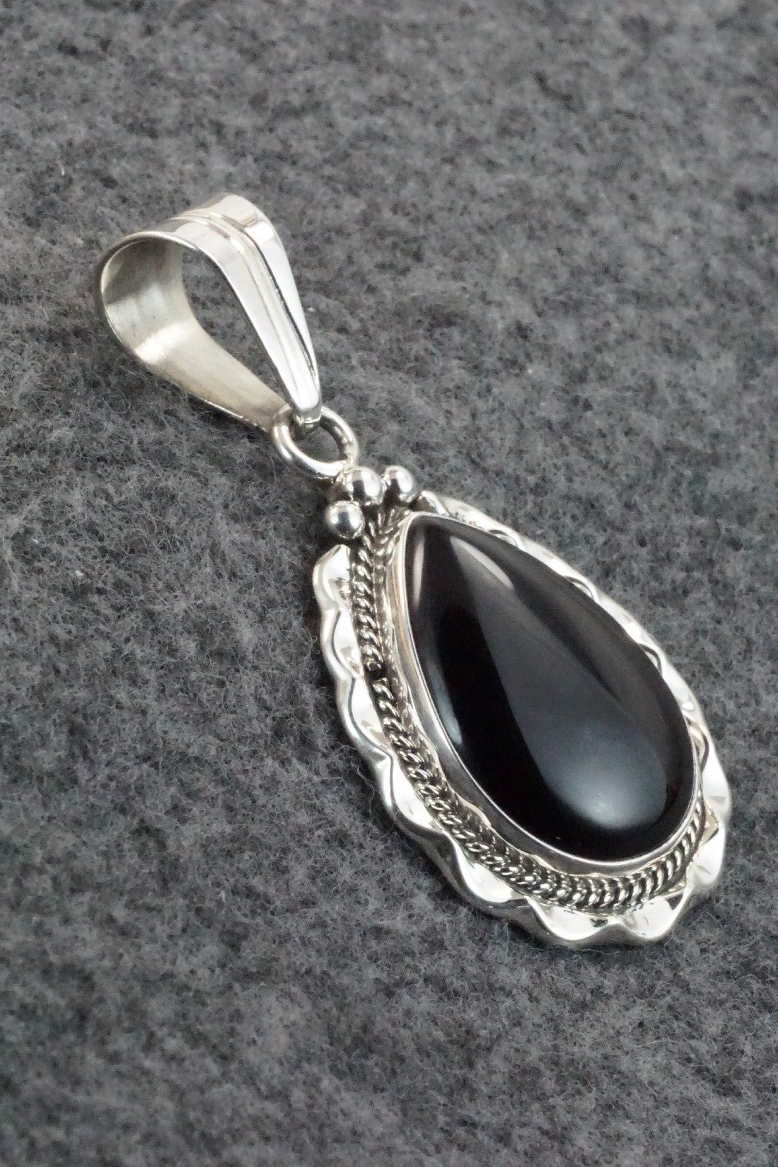 Onyx & Sterling Silver Pendant - Samuel Yellowhair