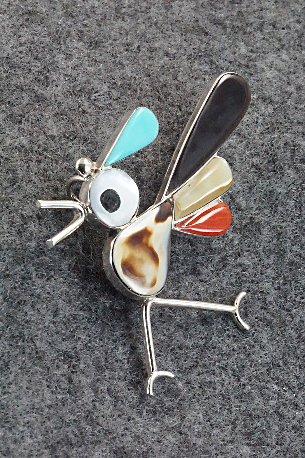 Multi Stone and Sterling Silver Pendant & Pin - Kelly Edaakie