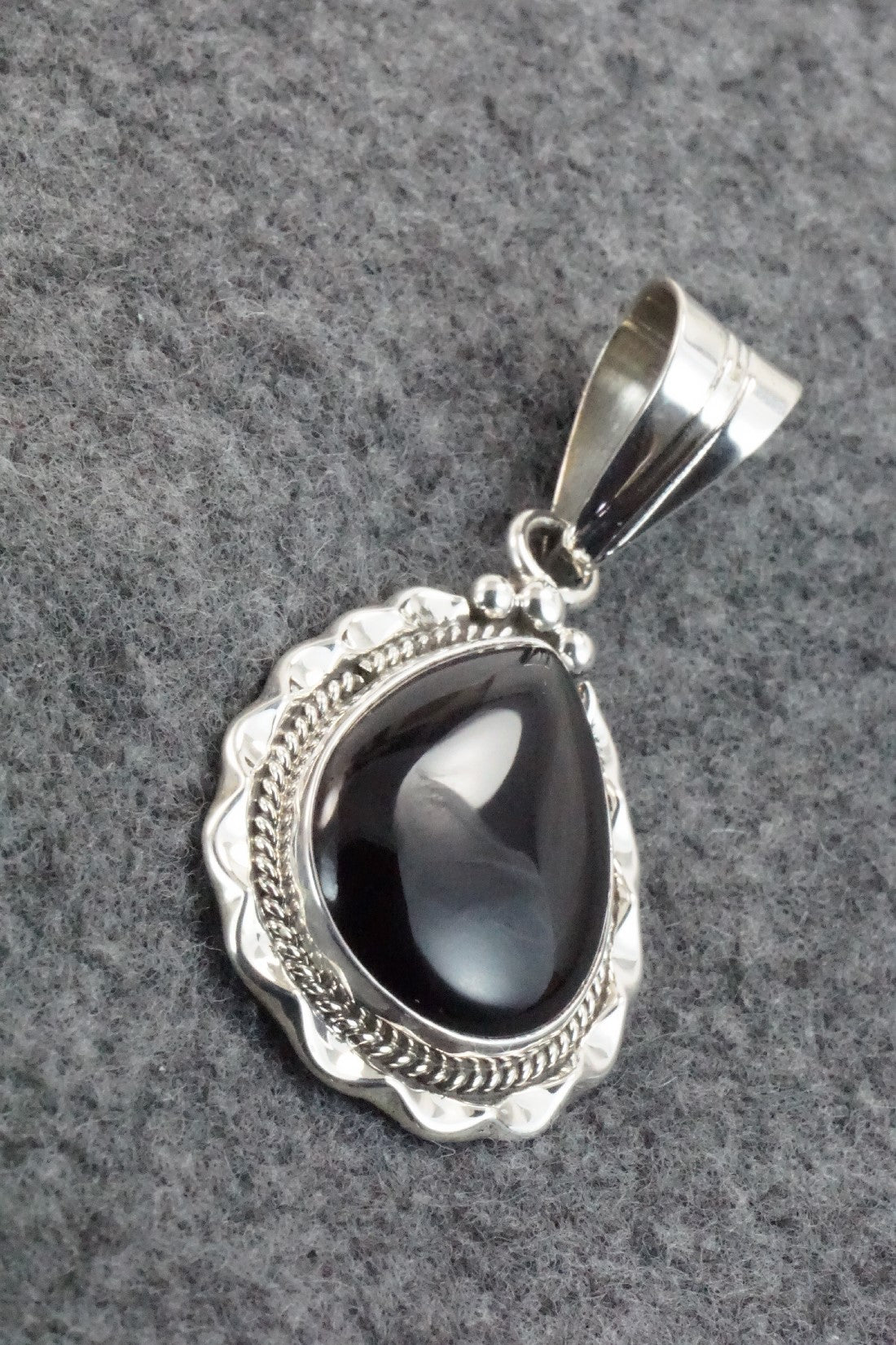 Onyx & Sterling Silver Pendant - Samuel Yellowhair