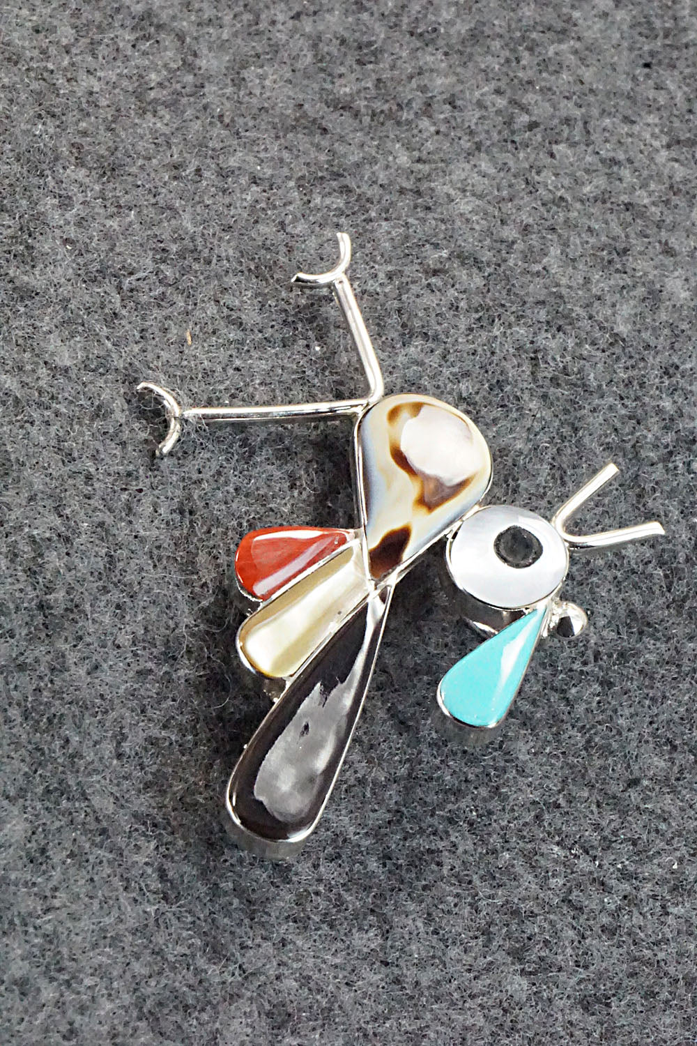 Multi Stone and Sterling Silver Pendant & Pin - Kelly Edaakie