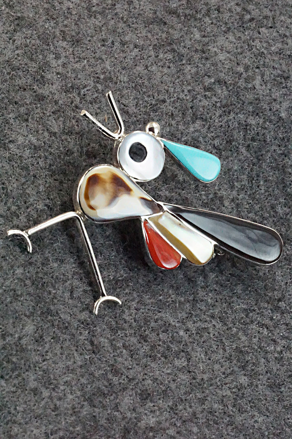 Multi Stone and Sterling Silver Pendant & Pin - Kelly Edaakie