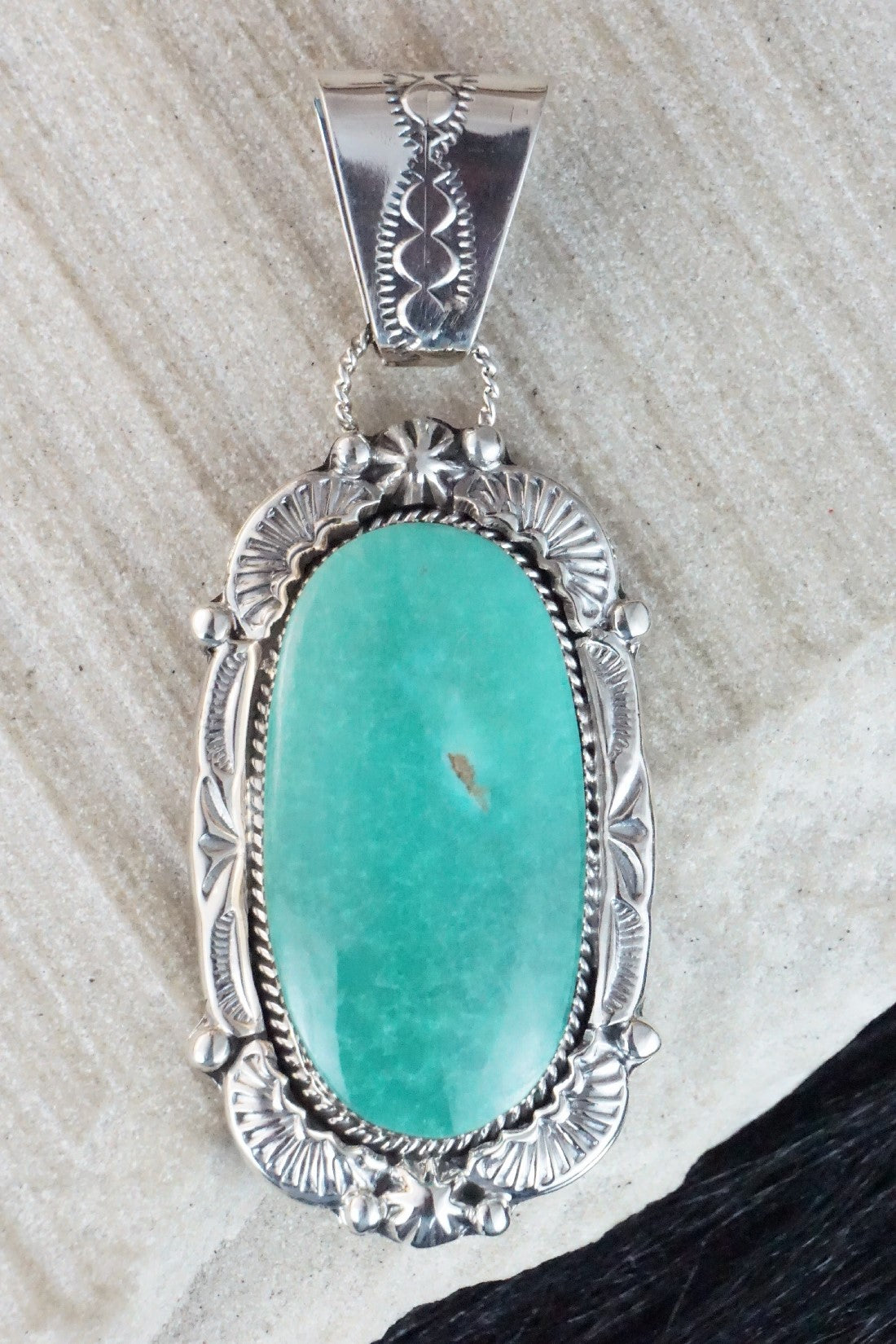 Turquoise & Sterling Silver Pendant - Emerson Delgarito