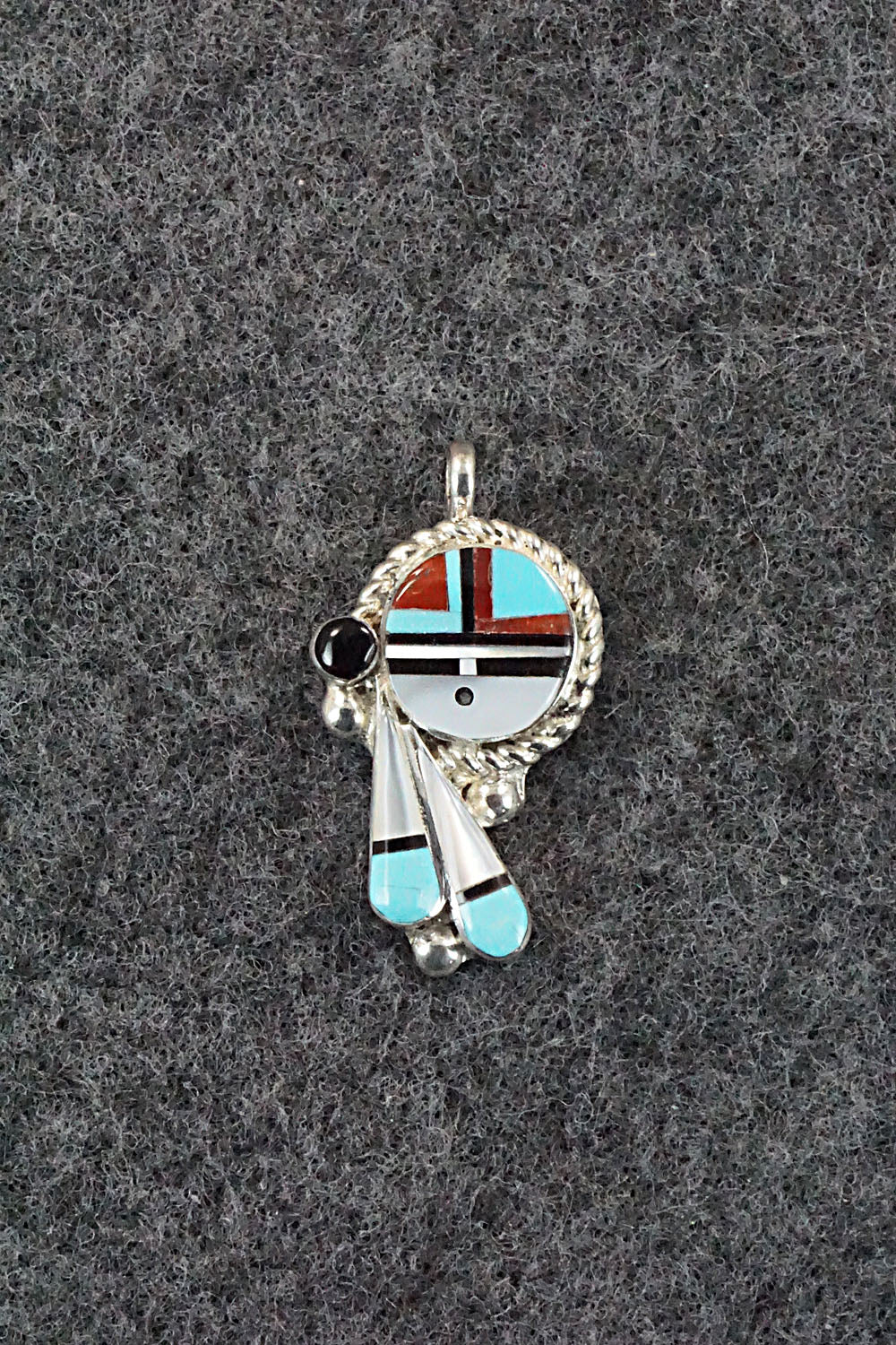 Multi Stone and Sterling Silver Pendant - Geraldine Lonjose