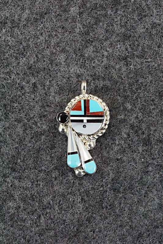 Multi Stone and Sterling Silver Pendant - Geraldine Lonjose