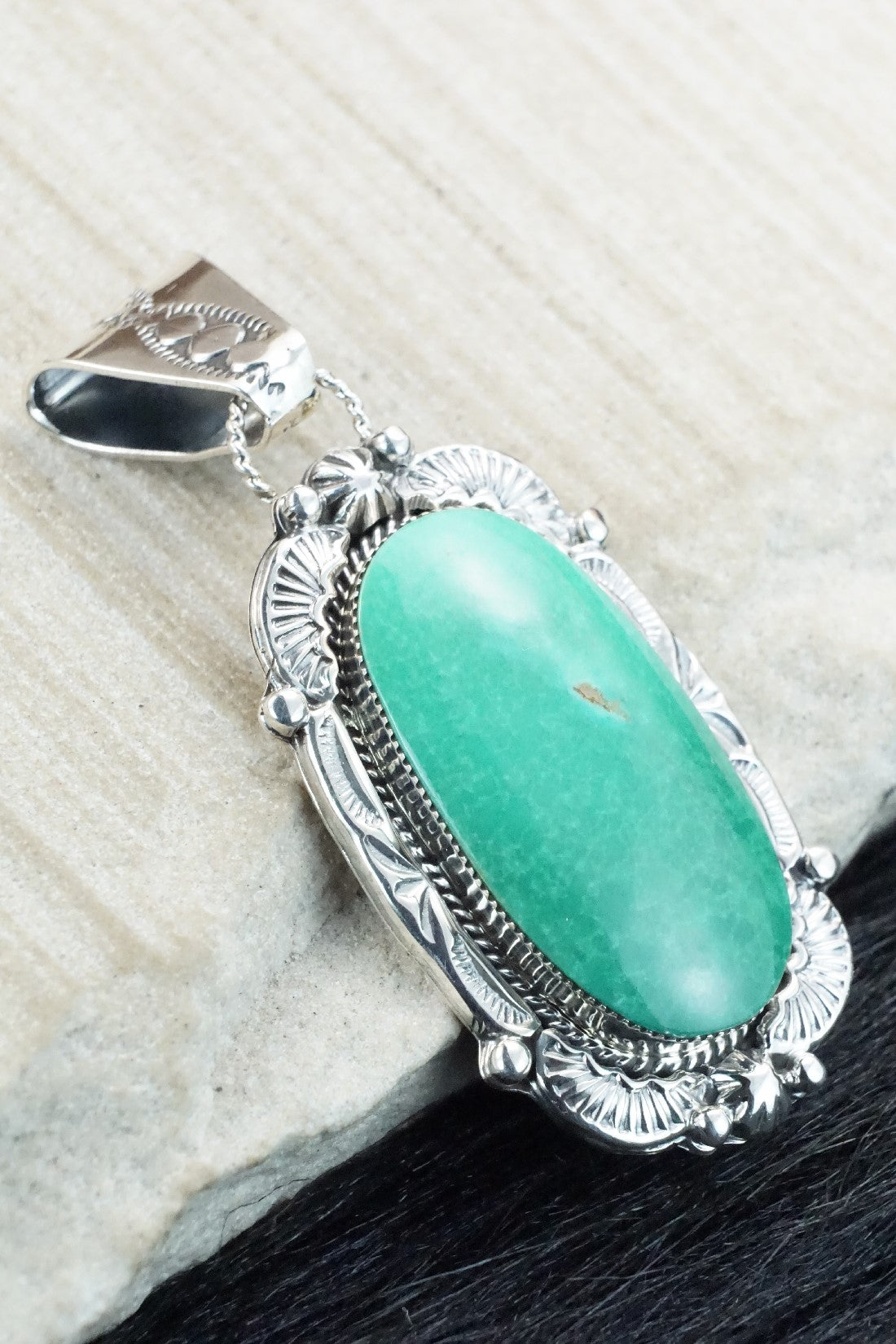 Turquoise & Sterling Silver Pendant - Emerson Delgarito