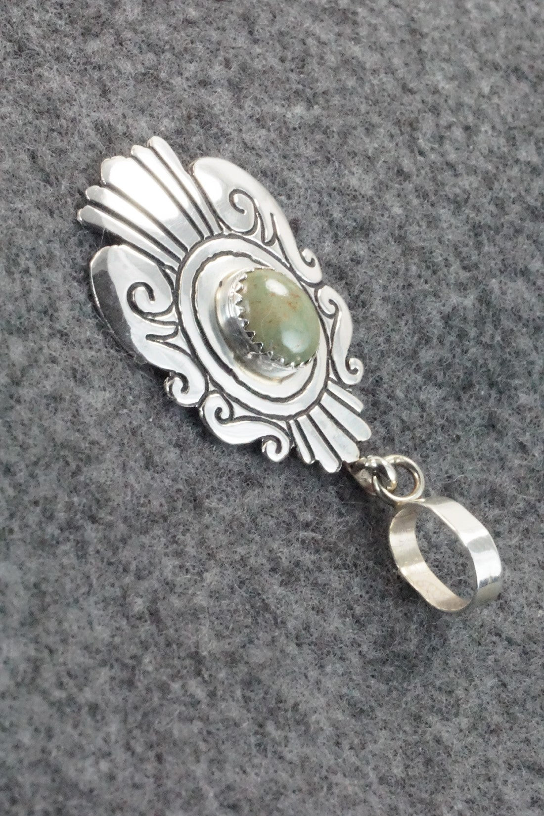 Turquoise & Sterling Silver Pendant - Rosita Singer
